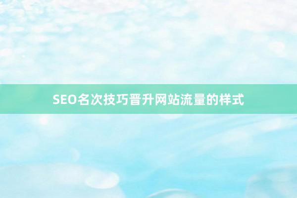 SEO名次技巧晋升网站流量的样式