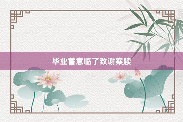 毕业蓄意临了致谢案牍